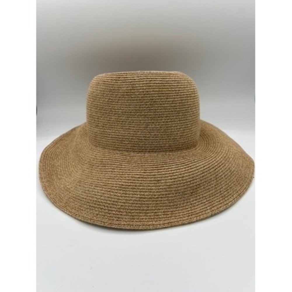 San Diego Hat Co Womens Tan Paper Straw Wide Brim Floppy Sun Hat Adjustable OS